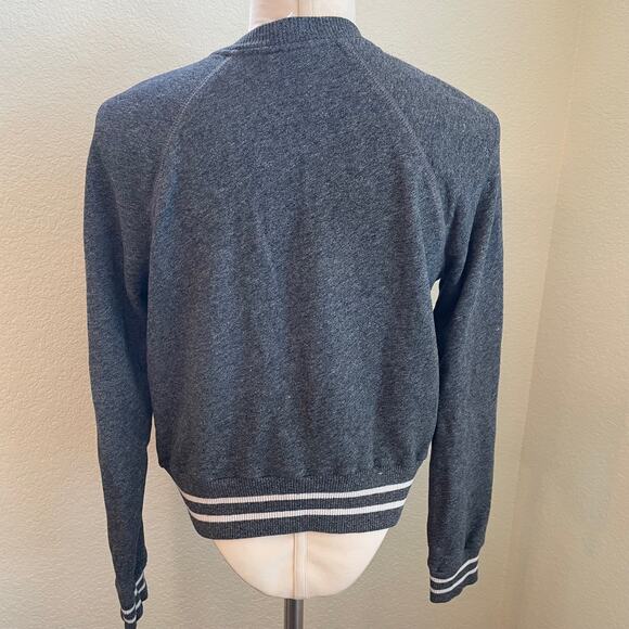 Abercrombie & Fitch Gray full zip up sweater cardigan juniors large - Picture 6 of 8